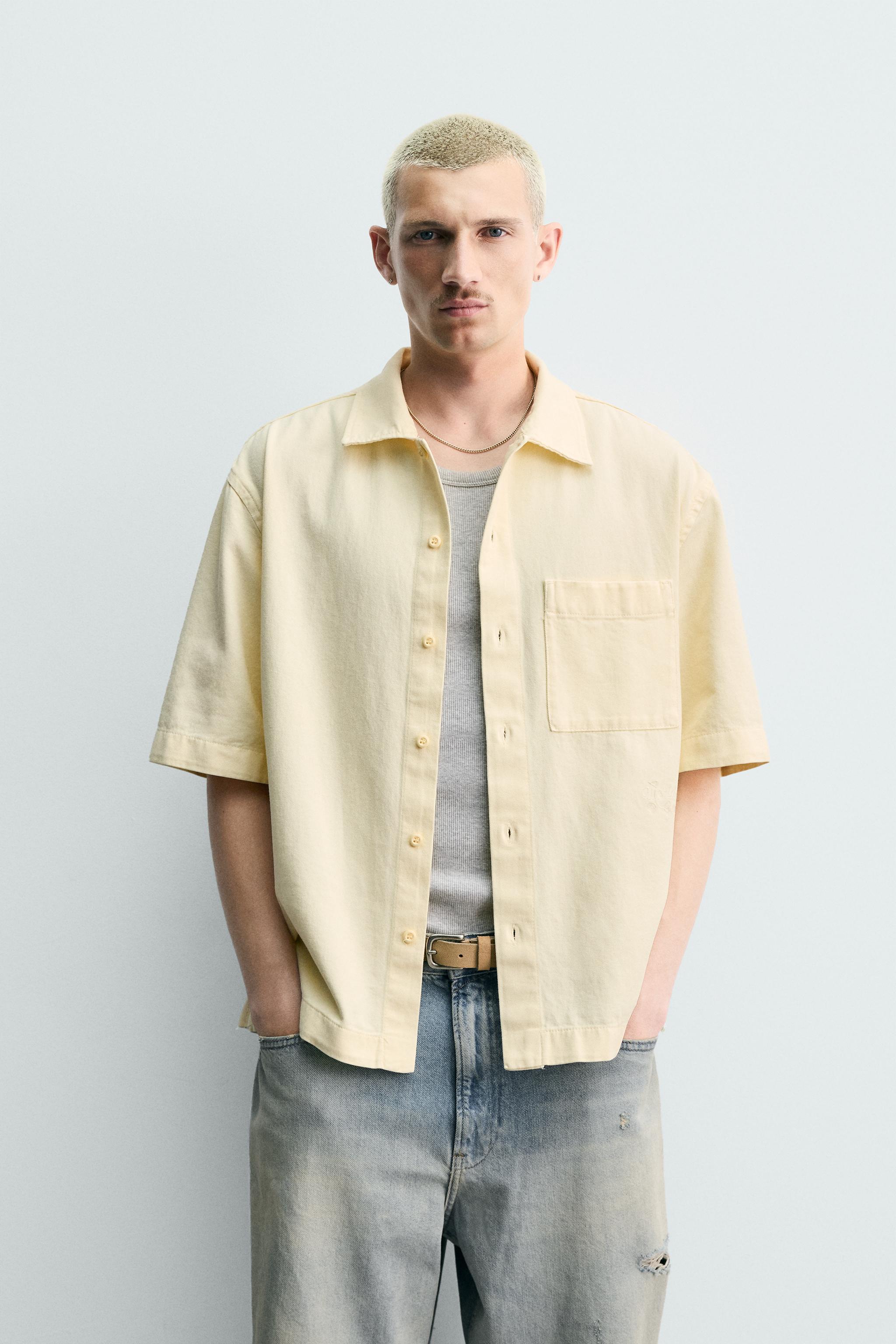 EMBROIDERED TEXTURED OVERSHIRT